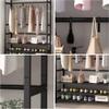 Coat Rack Shoe Rack, Metal Coat Hat Rack Freestanding with 3-Tier Shoe Rack Bench, Hat Umbrella Stand Hallway Organiser, 3-in-1 Hall Tree with Metal Frame, Easy Assembly view 2