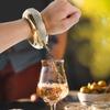 Bracelet Flask for Women, 304 Stainless Steel Bangle Flask 3.5 oz,Creative Bracelet Flask with Rhinestone Lid Party Flask Gift for Women Girls Her Birthday Party(gold) view 2
