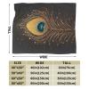 KHiry Fuzzy Throw Blanket for Living Room Peacock Feather Gold Throws Blanket Lightweight Blankets for Couch Micro Ultra-Soft Double Sided Fuzzy Blankets for All Season 40"x30" view 2