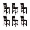 New Classic Furniture Gia Counter Dining Chair (Set of Six), Black PU Upholstered Seat & Back Rest, Ebony view 1