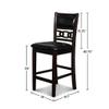 New Classic Furniture Gia Counter Dining Chair (Set of Six), Black PU Upholstered Seat & Back Rest, Ebony view 3