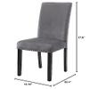 New Classic Furniture Celeste Gray 100% Polyester Velvet Dining Chair with Espresso Legs, Set of 6 view 3