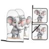 AdaNti Cute Elephant Print Oven Mitts and Pot Holders 4pcs Set High Heat Resistant Hot Pads Waterproof Oven Gloves BBQ Gloves for BBQ Cooking Baking, Black view 1