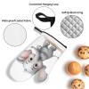 AdaNti Cute Elephant Print Oven Mitts and Pot Holders 4pcs Set High Heat Resistant Hot Pads Waterproof Oven Gloves BBQ Gloves for BBQ Cooking Baking, Black view 3