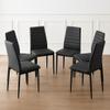 Anchorhome Modern Dining Chairs Set of 6, Gray Faux Leather Upholstered Side Chairs with High Back and Metal Legs, Padded Seat for Kitchen, Dining Room, Office view 3