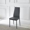Anchorhome Modern Dining Chairs Set of 6, Gray Faux Leather Upholstered Side Chairs with High Back and Metal Legs, Padded Seat for Kitchen, Dining Room, Office view 4