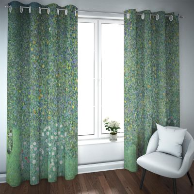HOBBOY Orchard Flowers Window Curtains Green Blackout Curtains for Bedroom Living Room Gustav Klimt Aesthetic Darkening Privacy Curtain 2 Panels 2X W60xL84in