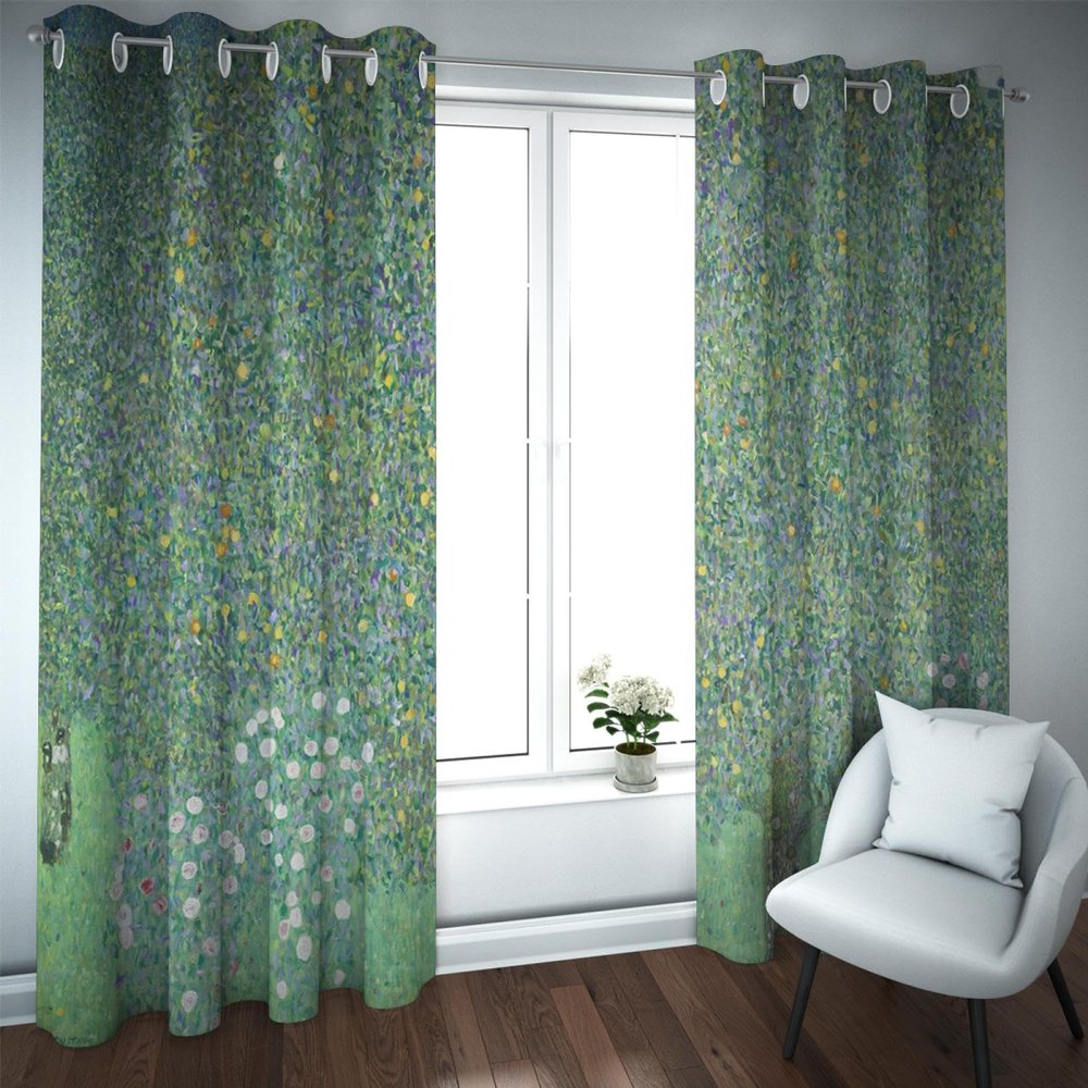 HOBBOY Orchard Flowers Window Curtains Green Blackout Curtains for Bedroom Living Room Gustav Klimt Aesthetic Darkening Privacy Curtain 2 Panels 2X W60xL84in