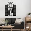 SIGNLEADER Metal Wall Art Decor Pine Trees Window Shutter Modern Abstract Wall Sculpture Hangings Home Decoration for Living Room, Bedroom, Bathroom, Kitchen, Outdoor - 36" Black view 1