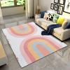 Girl Pink Rainbow Area Rug, Boho Rainbow Non Slip Kids Rugs, Machine Washable Carpet for Indoor Living Room Bedroom Office Decor Mat - 3 ft x 5 ft view 1