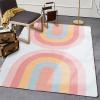Girl Pink Rainbow Area Rug, Boho Rainbow Non Slip Kids Rugs, Machine Washable Carpet for Indoor Living Room Bedroom Office Decor Mat - 3 ft x 5 ft view 3
