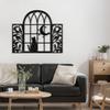 SIGNLEADER Metal Wall Art Decor Cat and Moon Modern Abstract Wall Sculpture Hangings Home Decoration for Living Room, Bedroom, Bathroom, Kitchen, Outdoor - 30" Black view 1