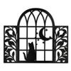 SIGNLEADER Metal Wall Art Decor Cat and Moon Modern Abstract Wall Sculpture Hangings Home Decoration for Living Room, Bedroom, Bathroom, Kitchen, Outdoor - 30" Black view 2