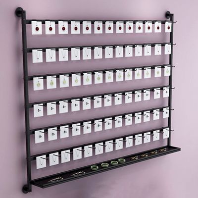 Ribbon Storage Stand Holder Organizers Wall Mounted Earring Holder Keyring shelf, Hanging Jewelry Organizer Necklace Holder Earring Hanger, Retail Shelves Sock storage Stand with Hooks, Metal Display