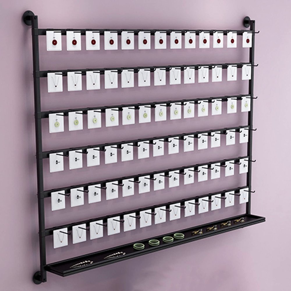 Ribbon Storage Stand Holder Organizers Wall Mounted Earring Holder Keyring shelf, Hanging Jewelry Organizer Necklace Holder Earring Hanger, Retail Shelves Sock storage Stand with Hooks, Metal Display