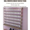 Ribbon Storage Stand Holder Organizers Wall Mounted Earring Holder Keyring shelf, Hanging Jewelry Organizer Necklace Holder Earring Hanger, Retail Shelves Sock storage Stand with Hooks, Metal Display view 3