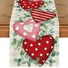 Artoid Mode Eucalyptus Polka Dot Hearts Valentine's Table Runner, HoliKitchen Dining Table Decoration for Home Party 13x90 Inch view 1