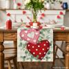 Artoid Mode Eucalyptus Polka Dot Hearts Valentine's Table Runner, HoliKitchen Dining Table Decoration for Home Party 13x90 Inch view 2