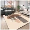 3x5 Area Rugs for Living Room, Non-Slip Backing Washable Rugs, Bohemian Large Area Rug, Loop Pile Home Decor Rug (Geometric Figure, Beige/Brown/Gray) view 1