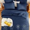 HIMEET Full Size Comforter Sets - 7 Pieces Navy Bed in a Bag, Soft Lightweight Bedding Set, All Season Bed Set with Comforter, Flat Sheet, Fitted Sheet, Pillowcases & Pillow Shams view 2