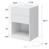 HOMMPA White LED Nightstand with Charging Station Side Table with Open Shelf Night Stand with Led Lights USB Ports and Outlets Bedside Table End Table with Drawers Storage for Bedroom view 2
