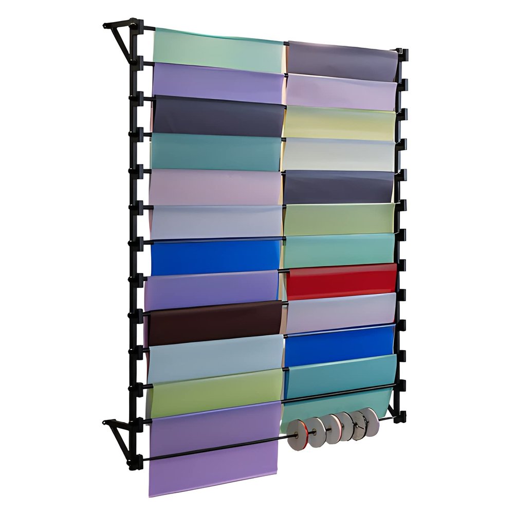 Craft Room Organiser Display Display Stand Black Multi-Purpose Stand Holder for Ribbon, Flower Wrapping Paper, Silk Scarf, Shawl, Pants, Wall Mounted 10 Layer Metal Storage Organizers for Clothing Sto