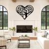 Tree of Life Metal Wall Art, Metal Tree Heart Wall Decor, Metal Wall Tree of Life, Metal Wall Decor, Tree of Life Wall Art, Heart Wall Decor, Wall Decor for Living Room, Housewarming Gift (34"x 27"| 88x71cm, Black) view 1