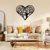 Tree of Life Metal Wall Art, Metal Tree Heart Wall Decor, Metal Wall Tree of Life, Metal Wall Decor, Tree of Life Wall Art, Heart Wall Decor, Wall Decor for Living Room, Housewarming Gift (34"x 27"| 88x71cm, Black) view 2