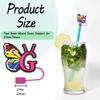 1Pcs Initial Letter Butterfly Shape Straw Cover for Stanley 30&40 Oz Cup 0.4 inch Straw Topper 3Pcs Letter Charm Silicone Drinking Straw Cap Tumblers Accessories (G) view 3