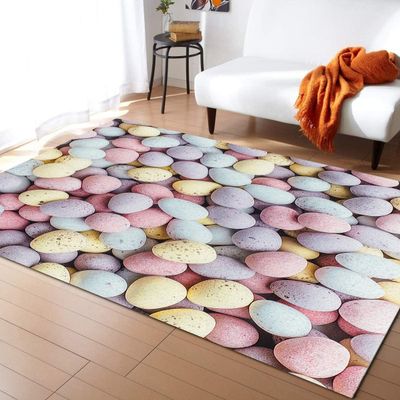 ERAYNA Colorful Cobblestone Pattern Area Rugs, Easter Egg Art Indoor Non-Slip Kids Rug, Upholstery Rug with Non-Slip Backing for Kids Boys Girls Bedroom Living Room Dining Room Study 5ftx8ft