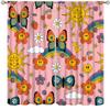 70s Retro Blackout Curtains, Hippie Style Colorful Rainbow Sun Butterfly Animals for Bedroom Living Room Curtains63X72 Inch view 1