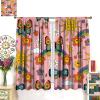 70s Retro Blackout Curtains, Hippie Style Colorful Rainbow Sun Butterfly Animals for Bedroom Living Room Curtains63X72 Inch view 3