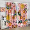 70s Retro Blackout Curtains, Hippie Style Colorful Rainbow Sun Butterfly Animals for Bedroom Living Room Curtains63X72 Inch view 4