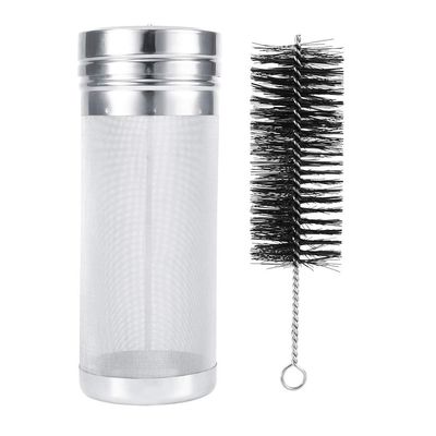 Brew Filter Beer Dry Hopper Filter, Stainless Steel Beer Hop Filter With 300 Micrometers Mesh Cleaning Brush Kit, Hopper Spider Strainer for Homebrew Kegs(7 * 18cm)