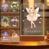 Greaxid Personalized Night Light for Kids Custom Engraved Name Acrylic LED Lights with Wood Base for Nursery Bedroom Decor Night Lamp, Customized Birthday Gifts for Boy and Girl,Elf view 1