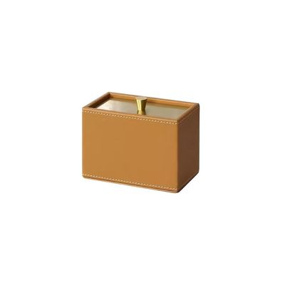 LUNIZ Toothpick Holders Leather Dental Floss Box Creative Cotton Swab Toothpick Storage Household Desktop Toothpick Box Cotton Swab Box Tooth Pick Dispenser (Color : A)