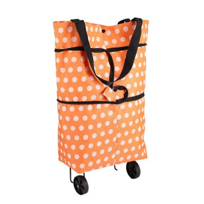 rolling tote bag, shopping cart bags with Wheels, Oxford Cloth Material Foldable Dual Purpose Wheel Rolling Shopping Bag()