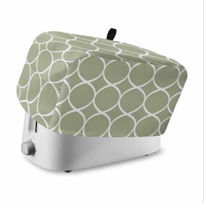 Toaster Dust Cover with Pockets, Abstract Geometric White Line Sage Green Texture Soft Washable 4 Slice Toaster Cover, Dust-proof Cover for Small Appliance Cover and Fingerprint Protection