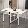 Drop Leaf Dining Table, Modern Folding Dining Table & Expandable Kitchen Table, Folding Kitchen Table for Small Apartments (Color : Pure White+White Frame, Size : 120cm) view 1