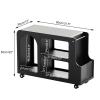 GMBAYUE Accent Side Table, Coffee End Table, Small Spaces Nightstand,Narrow Side Table with Storage, Great for Living Room, Bedroom, Hall (Color : Black) view 2