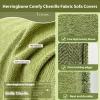 Chenille Sofa Couch Cushion Covers for 2/3/4 Seat,Waterproof Sofa Slipcovers Herringbone Recliner Sectional Couch Covers Blanket,Sofa Covers Washable Furniture Protector for Dogs Pets Living Room ( Co view 3