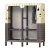 PZEOB Home Closet Simple Wardrobe Metal Steel Rack Clothes Wardrobe Folding Clothing Rack Space Saving Closet Bedroom Armoires view 1