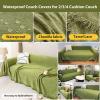 Chenille Sofa Couch Cushion Covers for 2/3/4 Seat,Waterproof Sofa Slipcovers Herringbone Recliner Sectional Couch Covers Blanket,Sofa Covers Washable Furniture Protector for Dogs Pets Living Room ( Co view 2