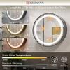 Keonjinn 26 Inch Round LED Medicine Cabinet Mirror for Bathroom with Defogger, 3 Color Lighted Medicine Cabinet, Black Round Medicine Cabinets with 2 Plugs, Surface Mount Mirror with Storage view 3