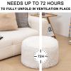Round Pouf Ottoman Stuffed 20x12 Inches Floor Pouf Chair for Living Room Bedroom Modern Foam Pouf Ottoman Foot Rest for Couch Home Decor Pouffe Ivory view 4