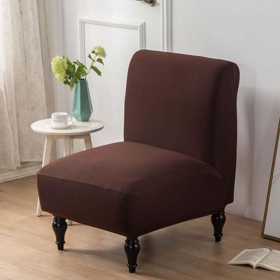Armless Chair Slipover Elastic 1 Piece Large Size Accent Chair Covers Stretch Living Room Slipper Stretch Sofa Slipcover Spandex Jacquard Fabric Removable Washable Non-Slip For Home Hotel Bedroom ( Co