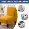 Armless Chair Slipover Elastic 1 Piece Large Size Accent Chair Covers Stretch Living Room Slipper Stretch Sofa Slipcover Spandex Jacquard Fabric Removable Washable Non-Slip For Home Hotel Bedroom ( Co view 3