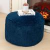 AbunHeri Stuffed Pouf Ottoman with High Density Foam Filler Pouf Stool Round Foot Stool Storage Ottoman 20 * 12''Floor Poufs Foot Rest for Living Room (Navy Blue Pouf with Filler) view 1