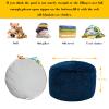 AbunHeri Stuffed Pouf Ottoman with High Density Foam Filler Pouf Stool Round Foot Stool Storage Ottoman 20 * 12''Floor Poufs Foot Rest for Living Room (Navy Blue Pouf with Filler) view 2