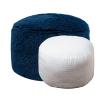 AbunHeri Stuffed Pouf Ottoman with High Density Foam Filler Pouf Stool Round Foot Stool Storage Ottoman 20 * 12''Floor Poufs Foot Rest for Living Room (Navy Blue Pouf with Filler) view 4